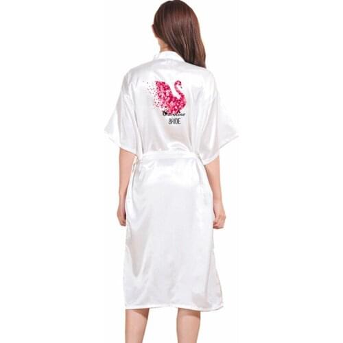 Bachelor Party Hen Party Dressing Gown Silk Satin Mid-Calf Robes Bathrobe bridesmaid kimono bride robes Party Gifts