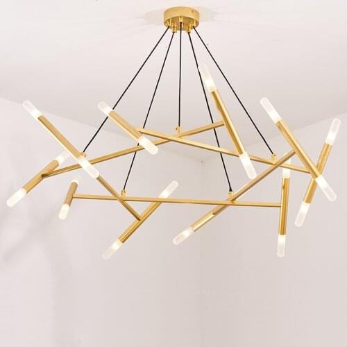 Modern LED round Pendant Light Dia 90cm cross branch stainless steel Pendant Lamp For restaurant living room Suspension G798