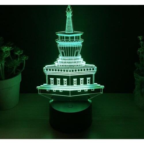 Tibetan Buddhist Pagoda 3d Nightlight Led Seven-color Visual 3d Light Touch Creative Gift Atmosphere Table Lamp