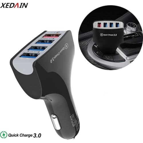 QC3.0 Quick Charger USB 4 Port USB Fast Car Charger Adaptive For Samsung iPhone 6 7 11 Huawei Tablet Android Devices Car Logger