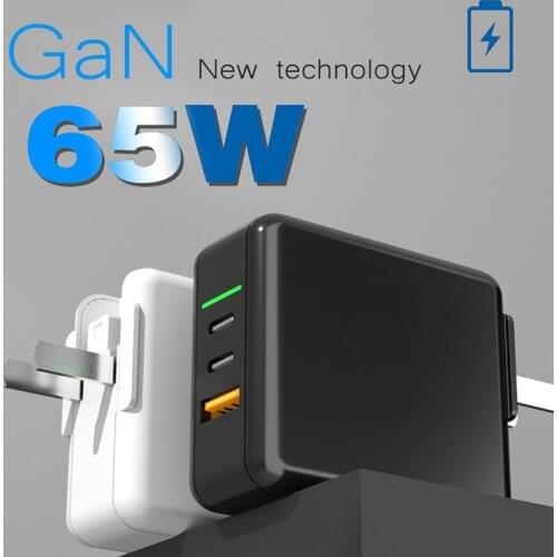 65W GaN 5A Type-C Quick Charger 4.0 3.0 PD USB TYPE C Fast Charging Power Adapter Plug for MacBook Pro Air Huawei Xiaomi Samsung