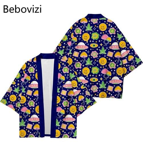 Japanese Streetwear Cardigan Women Men Harajuku Haori Plus Size XXS-6XL Cute Cartoon Beach Loose Kimono Cosplay Yukata Clothes