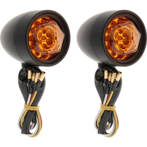 1 Pair Motorcycle Amber Turn Signals Indicator Lights,Support Driving Lights Universal Fitment Black