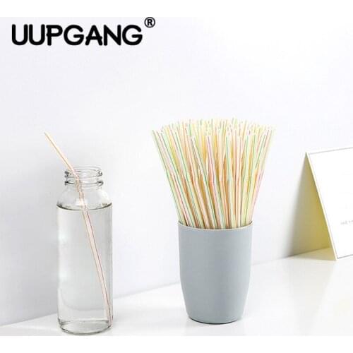 100pcs 21cm Bendable Plastic Disposable Drinking Straw Cocktail Lounge Juice Milk Tea Water Wedding Birthday Party Drink Straws