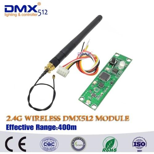 2.4Ghz Wireless DMX512 Transmitter PCB Module Board with Antenna LED Controller Wifi Receiver