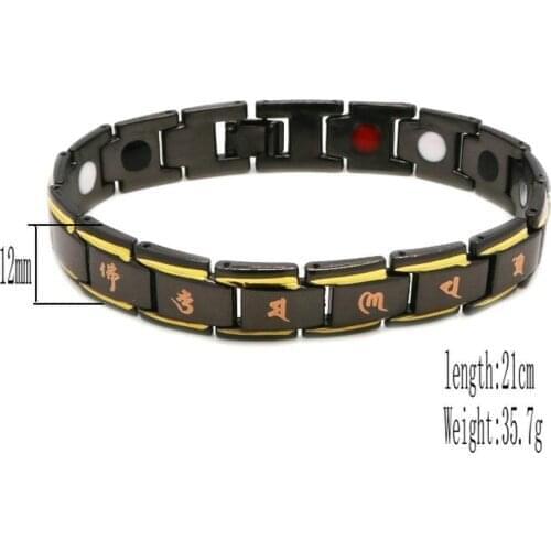 2 New men and women health magnetic bracelet titanium steel power therapy magnet bracelet couple gift
