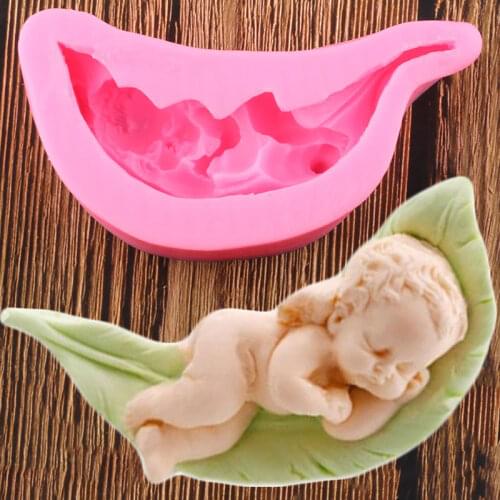3D Baby Leaves Silicone Molds Soap Resin Clay Candle Mould Fondant Cake Decorating Tools Candy Chocolate Gumpaste Moulds