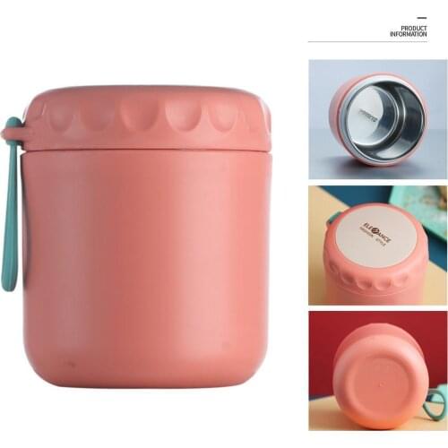 430ml Thermal Lunch Box Food Container with Spoon Cup Insulated Box Soup Cup Lunch Steel Vaccum For School N0Z4