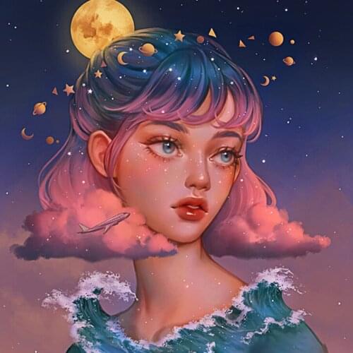 5D Diamond Painting Diy Cartoon Art Style Diamond Embroidery Anime Girl Picture Cross Stitch Kit Mosaic Home Decoration Art Gift