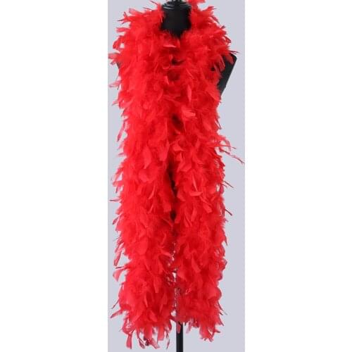 90Gram High Quality Fluffy Turkey Feathers Boa for Shawl Red Pink Plumes Ribbon Wedding Dress Decoration Crafts Feathers 2 Yards