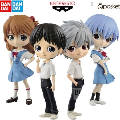 Bandai Glasses Factory Qposket Evangelion EVA Q Version Model Action Figure Cute Doll Collection Decoration Childrens Gift Toy