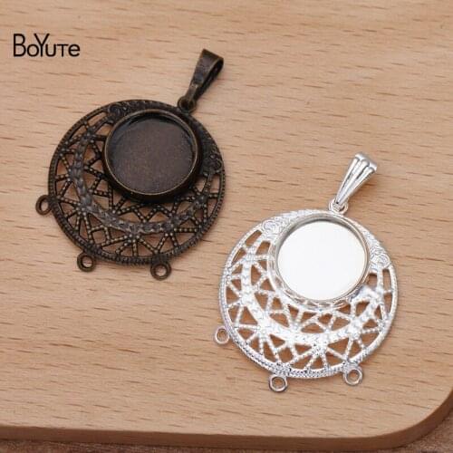 BoYuTe Custom Made (200 Pieces/Lot) Fit 12MM Cabochon Blank Pendant Base Diy Handmade Jewelry Accessories