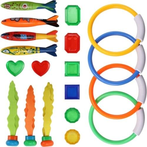 Diving Training Suit Children Swimming Snorkeling Diving Fish Twill 22 Sets (4 Ring + 3 Stick +4 Torpedo +8 Gem +3 Seaweed)