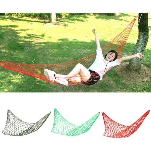 1Pc Hammock Hamaca Portable Garden Outdoor Camping Travel Furniture Mesh Hammock Swing Sleeping Bed Nylon HangNet
