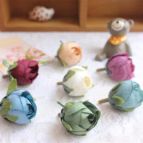 2-2.5CM Head,70PCS Artificial Silk Vintage Rose Bud,Real Touch Mini Roses Heads For Headbands DIY,Bracelet Corsage Wrist,Garland