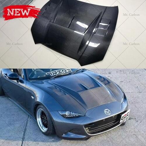 FOR MAZDA MX5 MIATA ND CS STYLE CARBON FIBER FRONT HOOD TRIM BODY KIT TUNING PART FOR MX5 ND CONVERTIBLE CARBON BONNET RACING