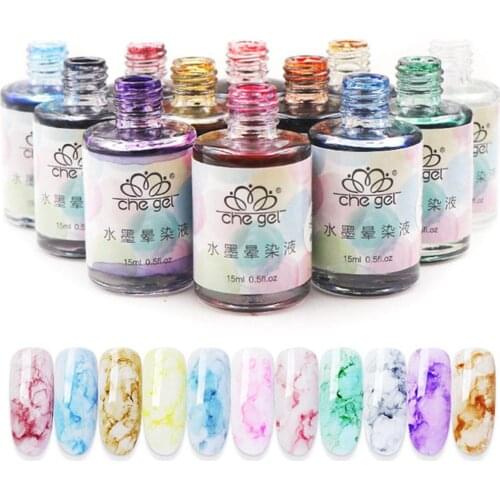 15ml Watercolor Ink Nail Polish Blooming Gel Smoke Effect Marble Smudge Liquid Smoke Effect Nail Polish Easy to Apply