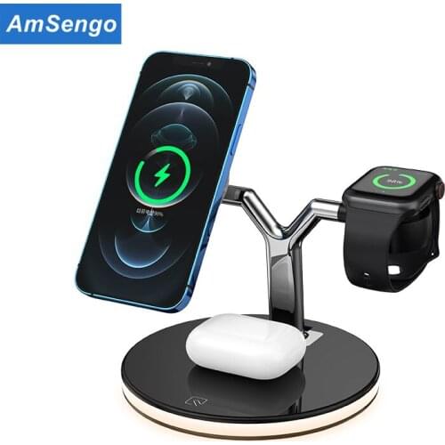 Wireless Charger Stand For iPhone 12 12 Pro Max 12mini 15W for Magsafe Charges For Apple Watch SE 6 5 4 3 AirPods Pro Charging