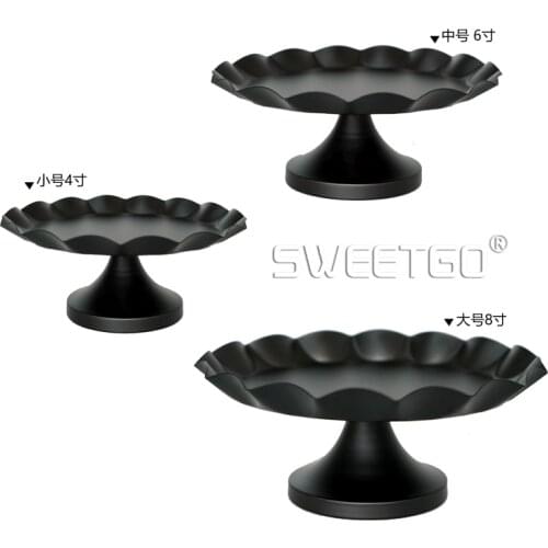 Matt Black Wedding Cake Stands Cupcake Plates Decoration Home Table Dessert Candy Tray for Event Party Tray Cake Plates