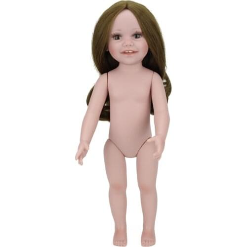 Cute 45 cm Whole body silicone Amerian Doll reborn NPKDOLL 18 inches long hair full silicone baby dolls vinyl toys for Children