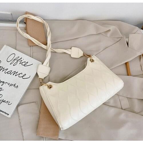 Fashion Embossed Female Bags PU Leather Woven Zipper Shoulder Bag Trendy Texture Luxury Design Handbags for Women 2021 Summer