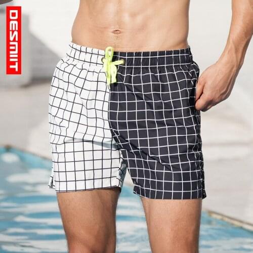 Desmiit Plaid Swimwear Men Swimming Trunks Boxer Beach Shorts Quick Dry Swimsuits Sports Mens Swim Shorts Maillot De Bain Homme