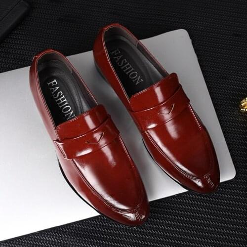 Plus Size 47 48 Faux Leather Men Wedding Shoes Black Blue Red Brown Slip-on Loafers Designer Pointed Toe Flat