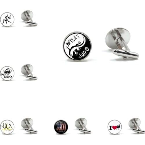 New Arrival 2021 Trendy Sports I Love Judo Cufflinks Men Women Karate Jewelry High Quality Handmade Glass Cuff Links