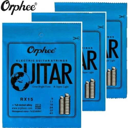 Orphee RX15 009-042 Electric Guitar Strings Nickel Alloy String Super Light Tension guitar Accessories 3 set
