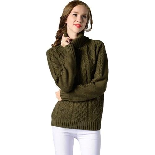 Autunn Winter Women High Neck Sweater Knitted Sweater Pullovers Casual Long Sleeve Turtleneck Sweater Twisted Bottoming Shirt
