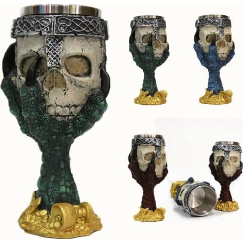 Creative 3D three-dimensional eagle claw skull goblet, home club stainless steel liner red wine, beer, whiskey glass wine set