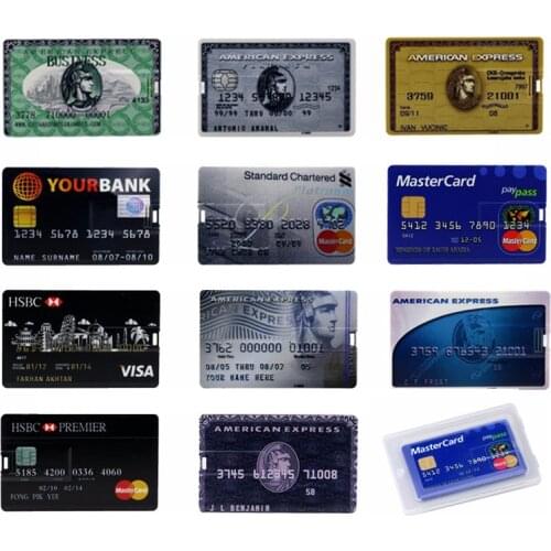 Credit Card USB Flash Drive 32G PenDrive 64G USB Stick 16G Pen Drive 8G Flash Drive Customized Logo USB Drive USB Flash Disk