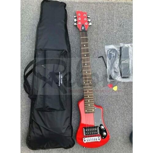 Weifang Rebon 6 string Mini Travel Electric Guitar in Red Colour