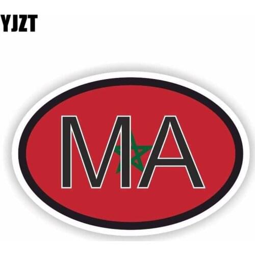 YJZT 12.6CM*8.4CM Motorcycle MOROCCO Country Code Personality Car Sticker Decal PVC 6-0240