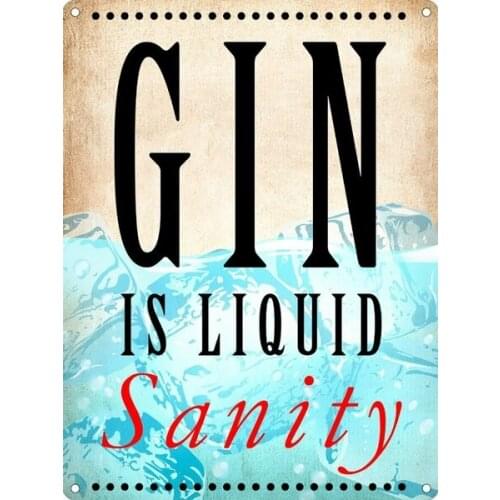 Mini Tin Sign Gin Is Liquid Sanity