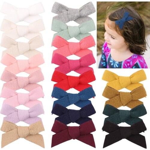 1Piece 20Colors Solid Bowknot Hair Clips For Cute Girls Handmade Mini Hairpins Boutique Barrettes Headwear Kids Hair Accessories
