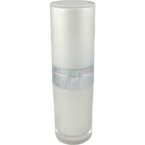 15ml pearl white/pink acrylic straight round bottle for serum/lotion/eulsion/foundation/cosmetic packing plastic bottle