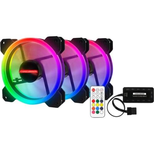 3pcs RGB 120mm 12V Cool Fashion solar eclipse Mute colorful PC Case System Cooling Fan