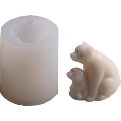 3D Polar Bear Epoxy Resin Mold DIY Crafts Ornaments Candle Soap Silicone Mould