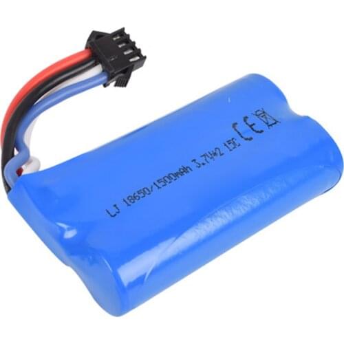 7.4v (3.7vx2) 1500mah 15C 18650 Li-ion SM-4P Plug Battery RCHQ961 962 UD1902 1002 toys battery free shipping