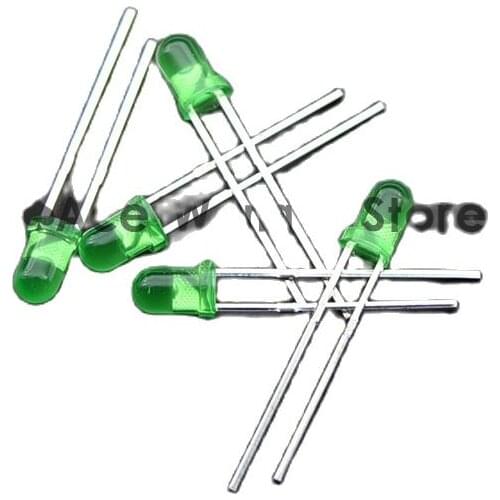 Free shipping 1000pcs 3mm Green LED light emitting diode / F3 LED Green Colour