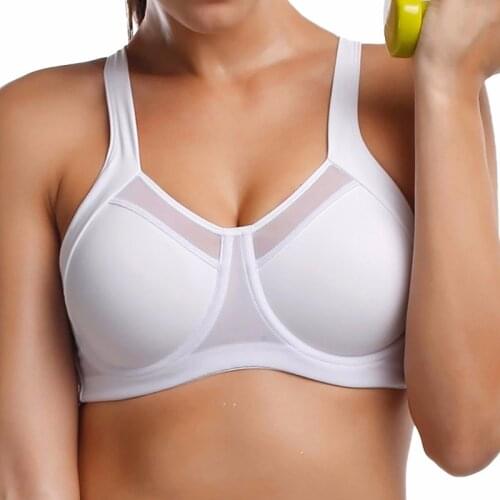 Womens Level 4 Sports Bra High Impact Underwire Non Padded Powerback Full Support Running Active Bra 32 34 36 38 40 42 B C D DD