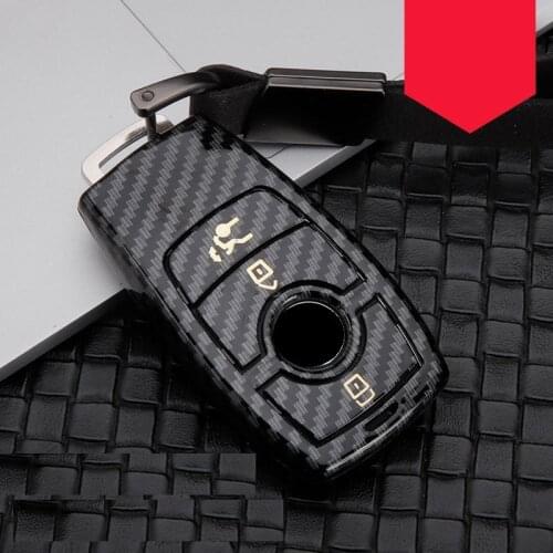Glossy Carbon fiber ABS Car Key Case Fob Cover For Mercedes Benz C Class W205 C200 C180 C260 C300 E Class W213 E200 S Class
