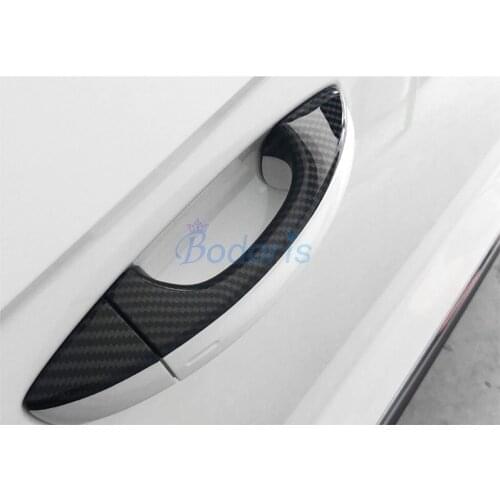 Carbon Fiber Color handle Protective Cover Door Grab Holder Outer Trim Frame For Volkswagen VW T-Roc TROC 2018 2019 2020