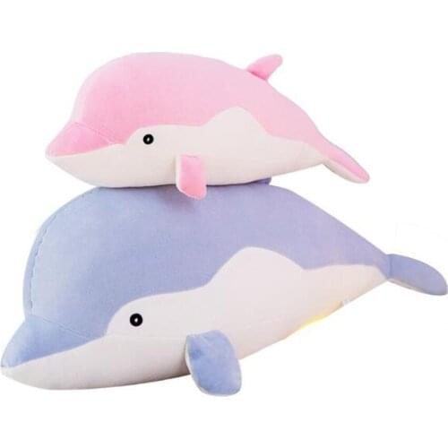 BOLAFYNIA Dolphin doll feather creative down pillows Children Plush Stuffed Toys Baby Kid Toy doll for Christmas Birthday Gift