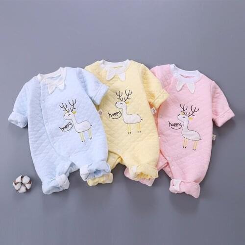 BABY BODYSUIT spring and autumn warm newborn clothes autumn cotton clip newborn baby climbing clothes