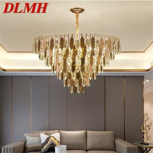 DLMH Chandelier Fixtures Postmodern Crystal Pendant Lamp Light Home LED for Dining Living Room Decoration