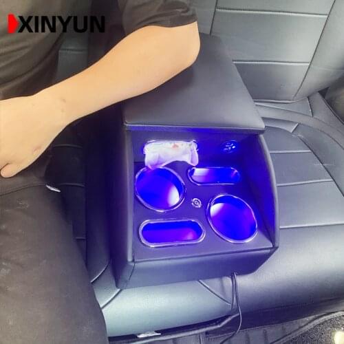 FOR SKODA Roomster Scala SUPERB yeti RAPID OCTAVIA Rear handrail box mobile phone charging USB LED Put paper towels