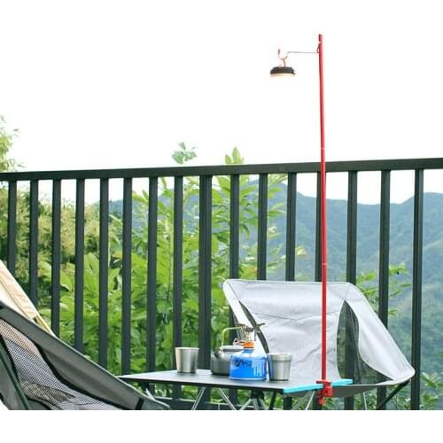 Camping Lamp Pole Outdoor Lantern Hanger Stand Folding Light Pole Hiking Tent Table Hanging Light Fixing Stand Portable Tools
