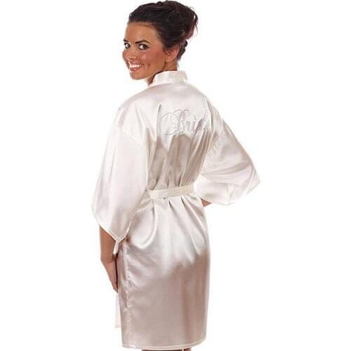 Robe Wedding Bride Women Sleepwear nightwear White Bridal Dress Bathrobe Night dress Home Gown Sleepwear Nightgown Dressing Gown